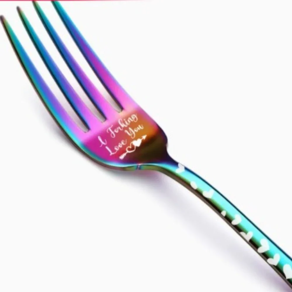 NEW I Forking Love You, Engraved Dinner Fork,  Stainless Steel, Choice of finish
